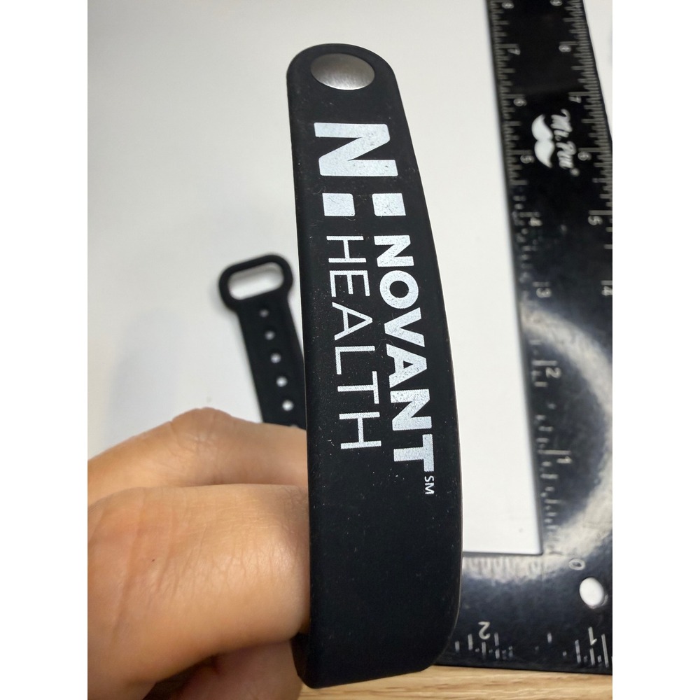 Novant Health Fitness Tracker Black Silicone Adjustable Wristband USB Sync
